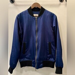 3sixteen satin blue stadium jacket